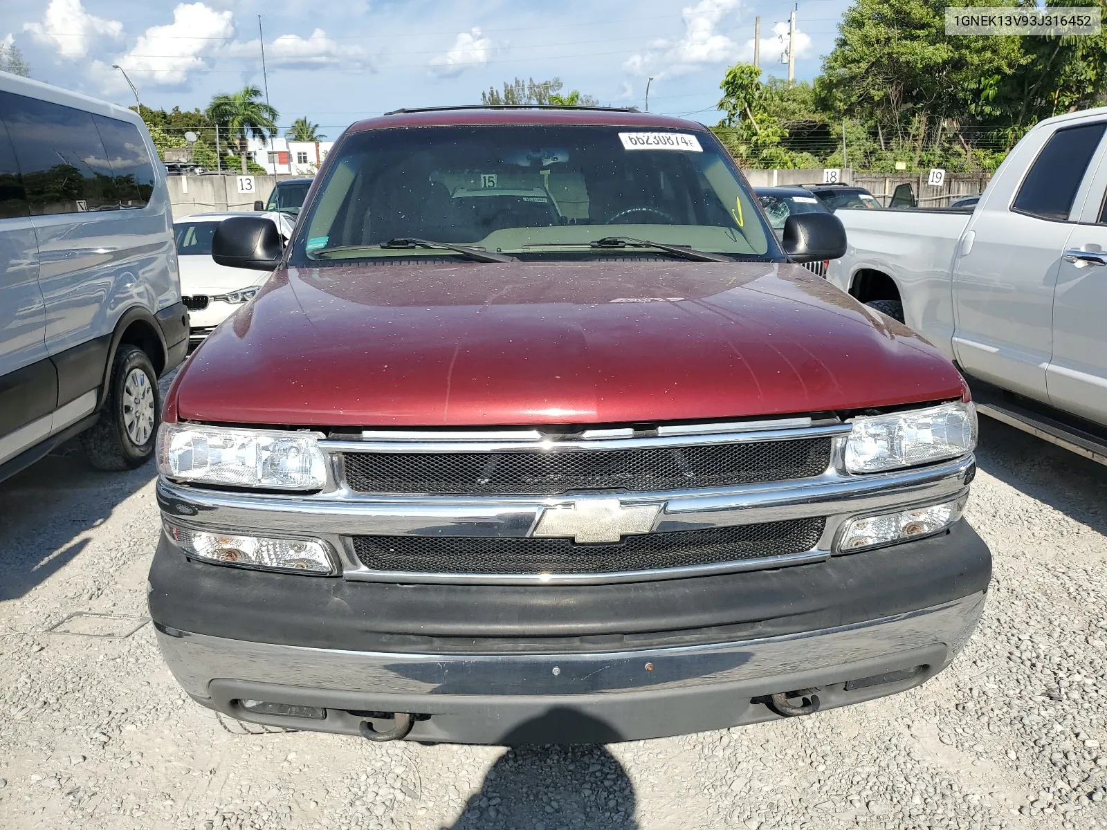 2003 Chevrolet Tahoe K1500 VIN: 1GNEK13V93J316452 Lot: 66230874