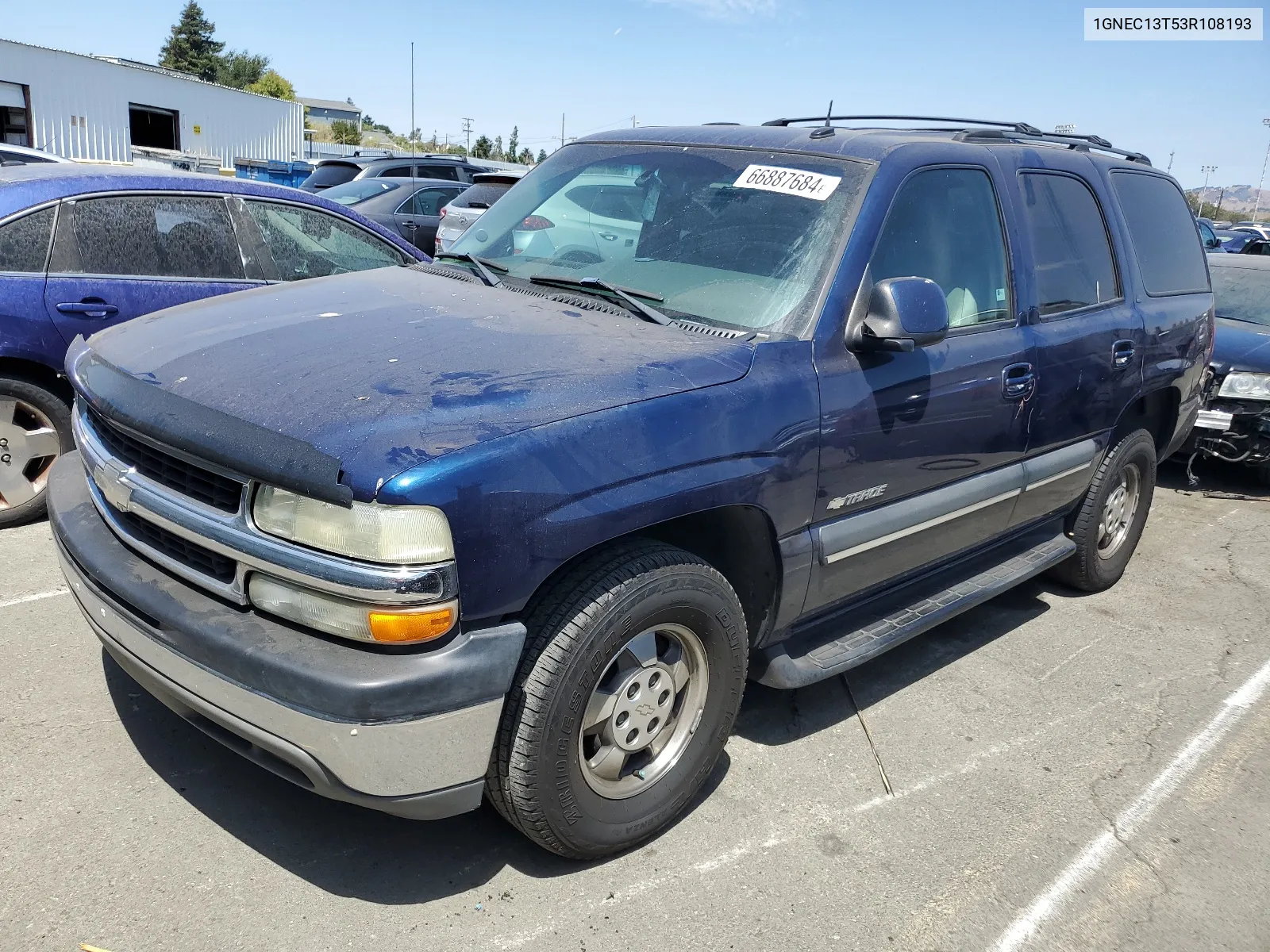 2003 Chevrolet Tahoe C1500 VIN: 1GNEC13T53R108193 Lot: 66887684