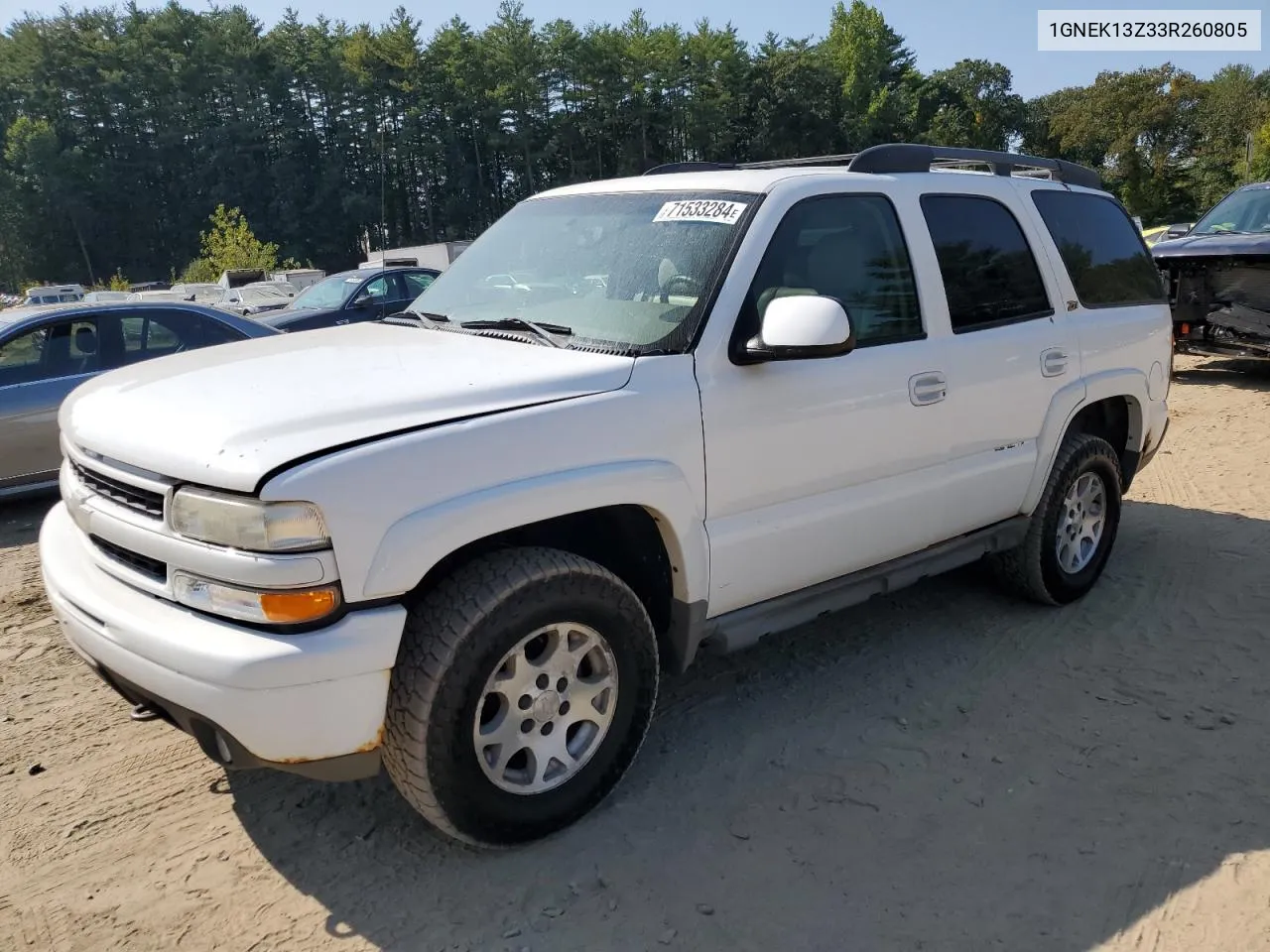 2003 Chevrolet Tahoe K1500 VIN: 1GNEK13Z33R260805 Lot: 71533284