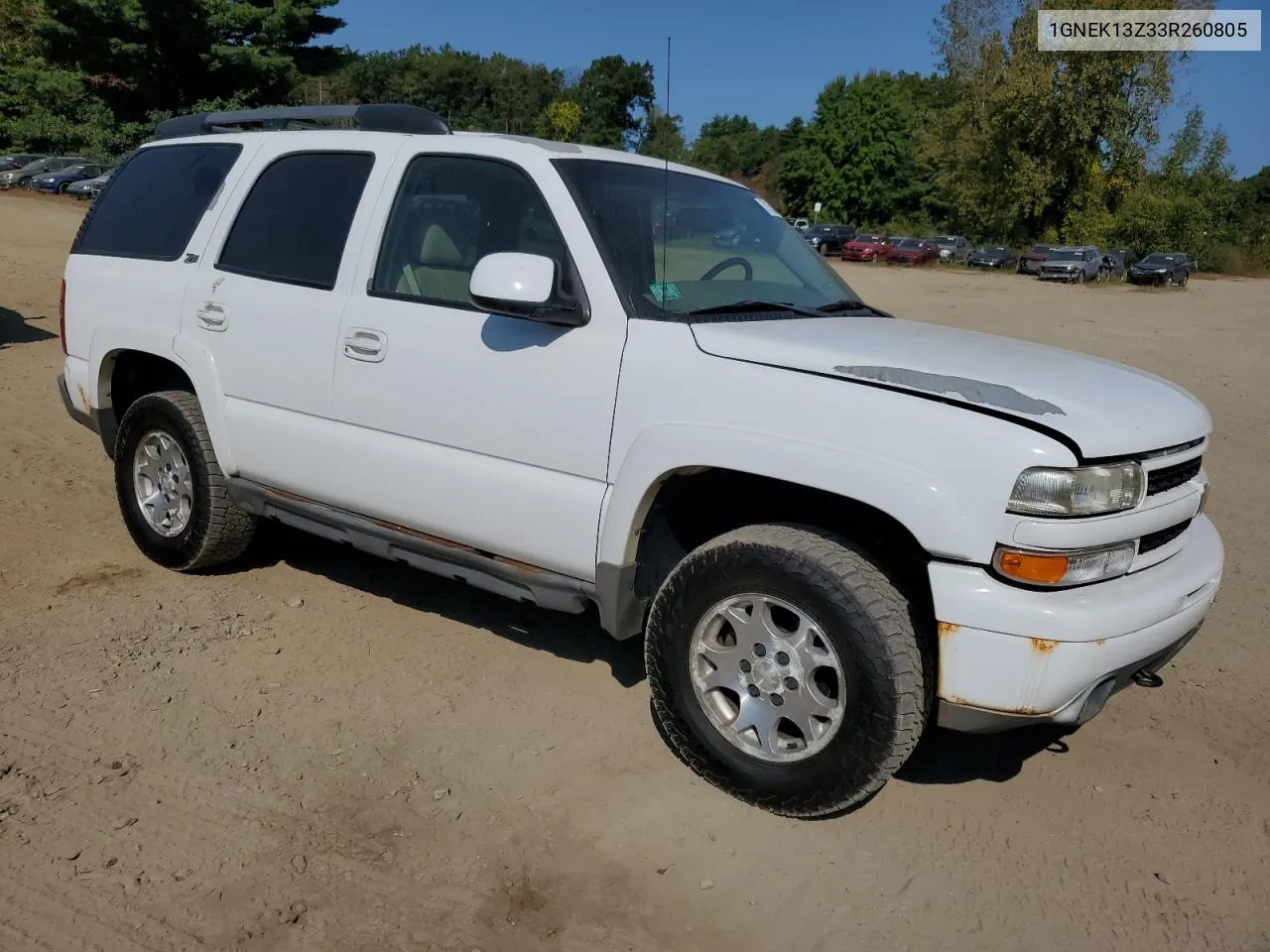 2003 Chevrolet Tahoe K1500 VIN: 1GNEK13Z33R260805 Lot: 71533284