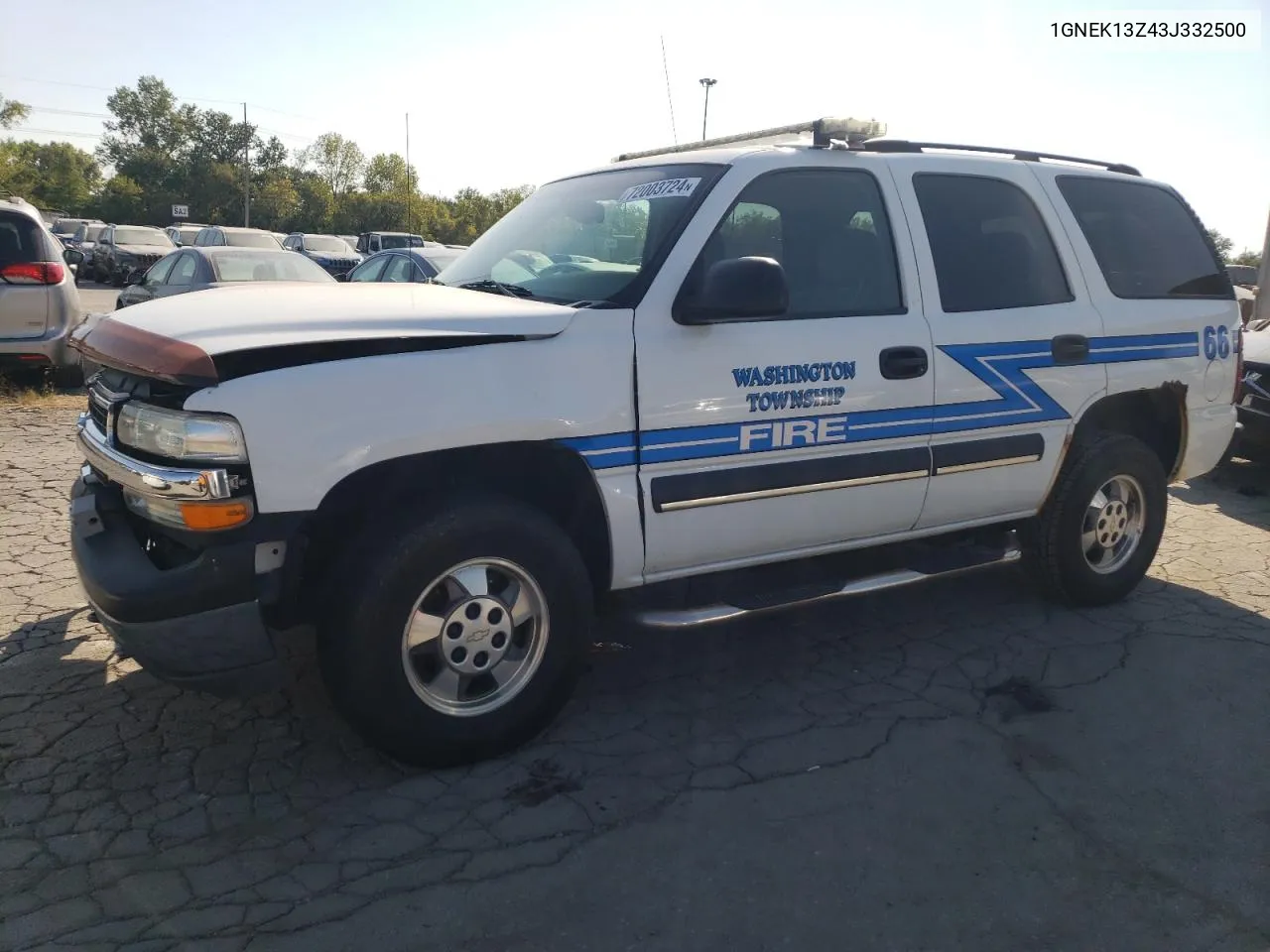 2003 Chevrolet Tahoe K1500 VIN: 1GNEK13Z43J332500 Lot: 72003724