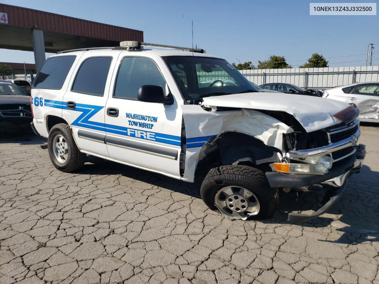 2003 Chevrolet Tahoe K1500 VIN: 1GNEK13Z43J332500 Lot: 72003724