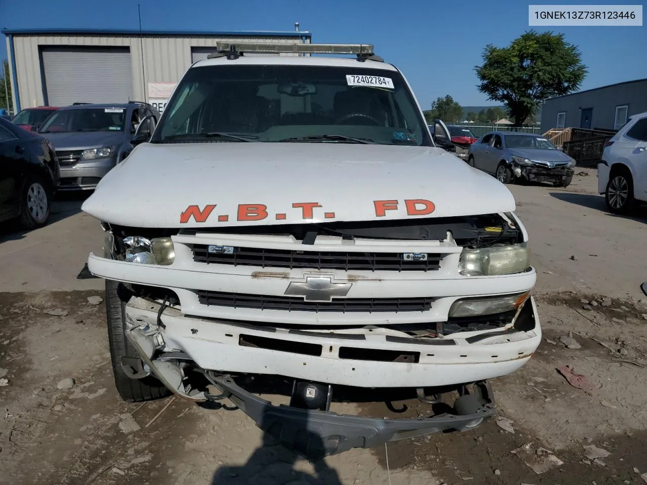 2003 Chevrolet Tahoe K1500 VIN: 1GNEK13Z73R123446 Lot: 72402784