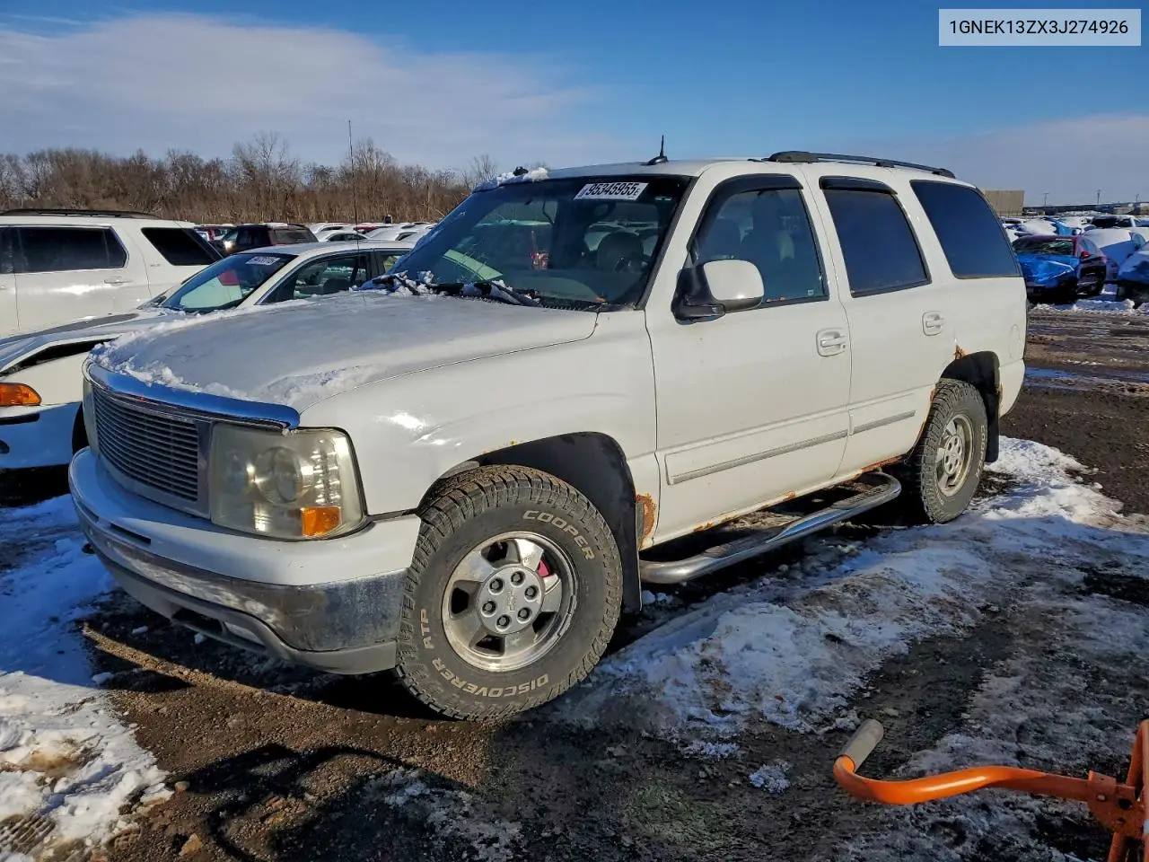1GNEK13ZX3J274926 2003 Chevrolet Tahoe K1500