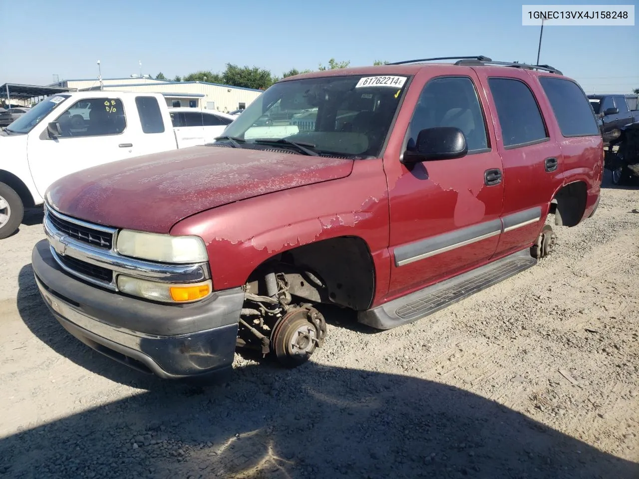 2004 Chevrolet Tahoe C1500 VIN: 1GNEC13VX4J158248 Lot: 61762214