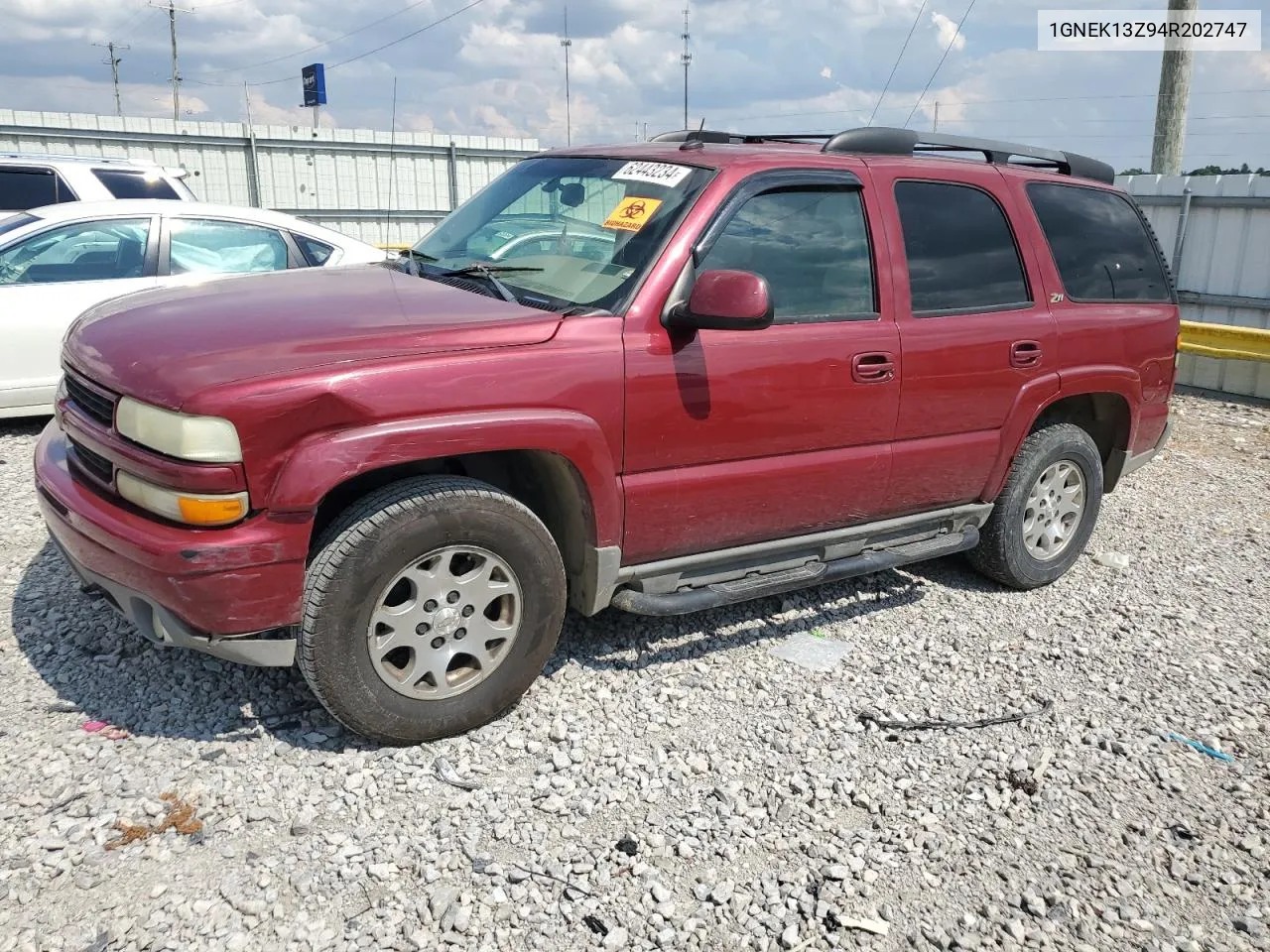 2004 Chevrolet Tahoe K1500 VIN: 1GNEK13Z94R202747 Lot: 62443234