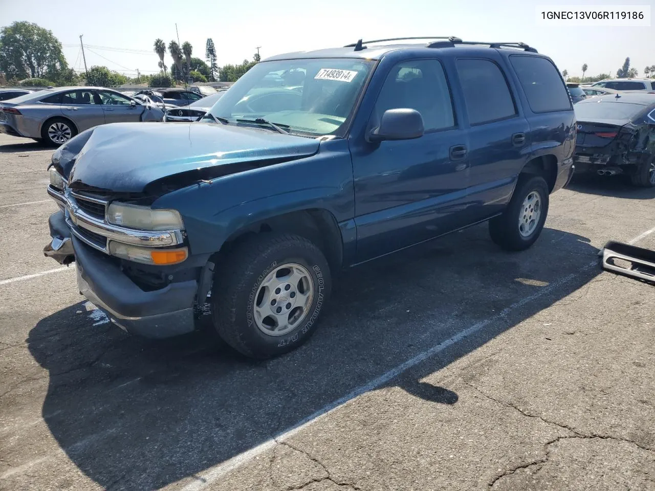 2006 Chevrolet Tahoe C1500 VIN: 1GNEC13V06R119186 Lot: 71493914