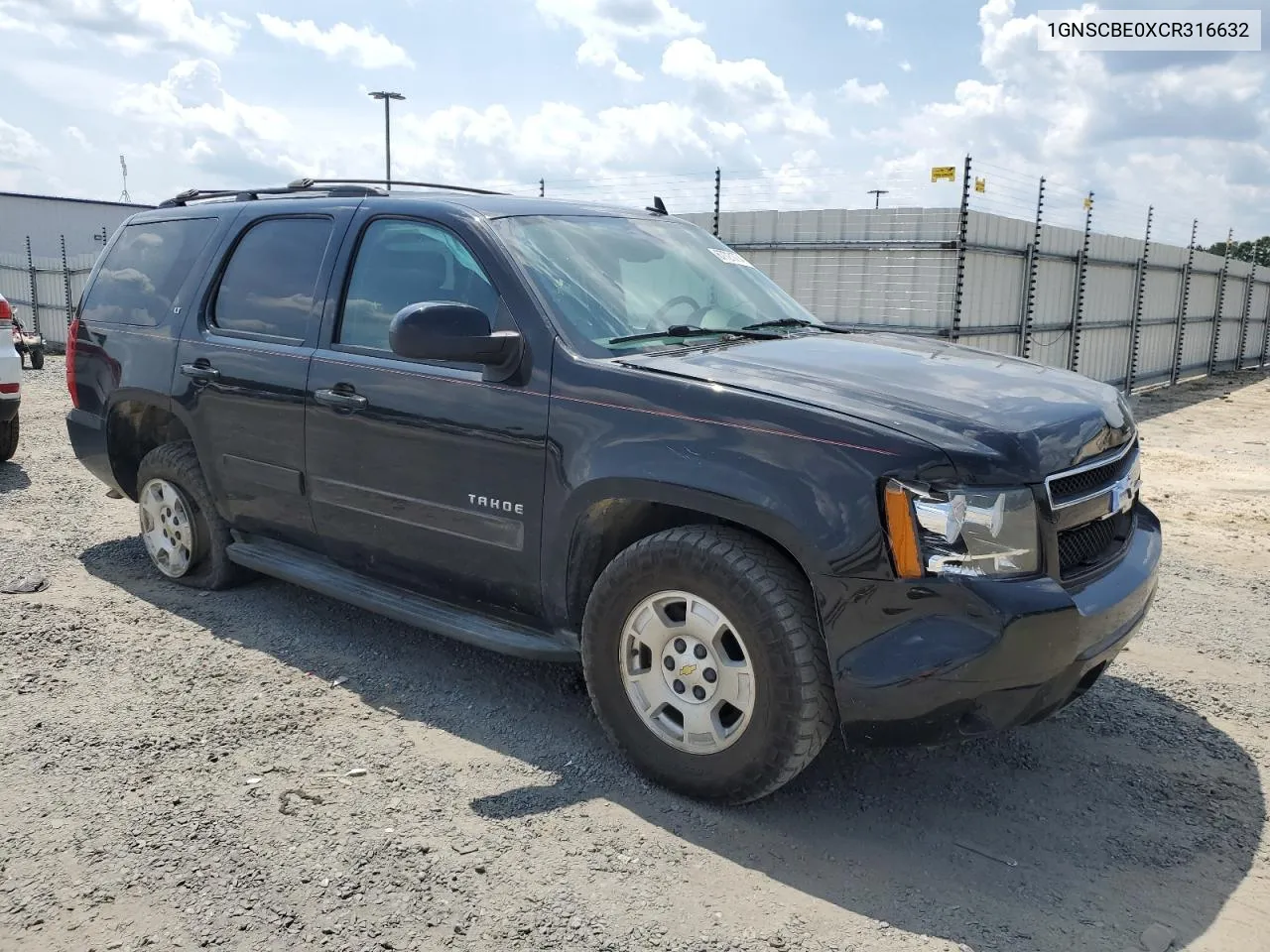 1GNSCBE0XCR316632 2012 Chevrolet Tahoe C1500 Lt