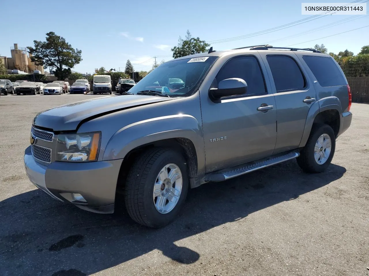 2012 Chevrolet Tahoe K1500 Lt VIN: 1GNSKBE00CR311443 Lot: 72085554