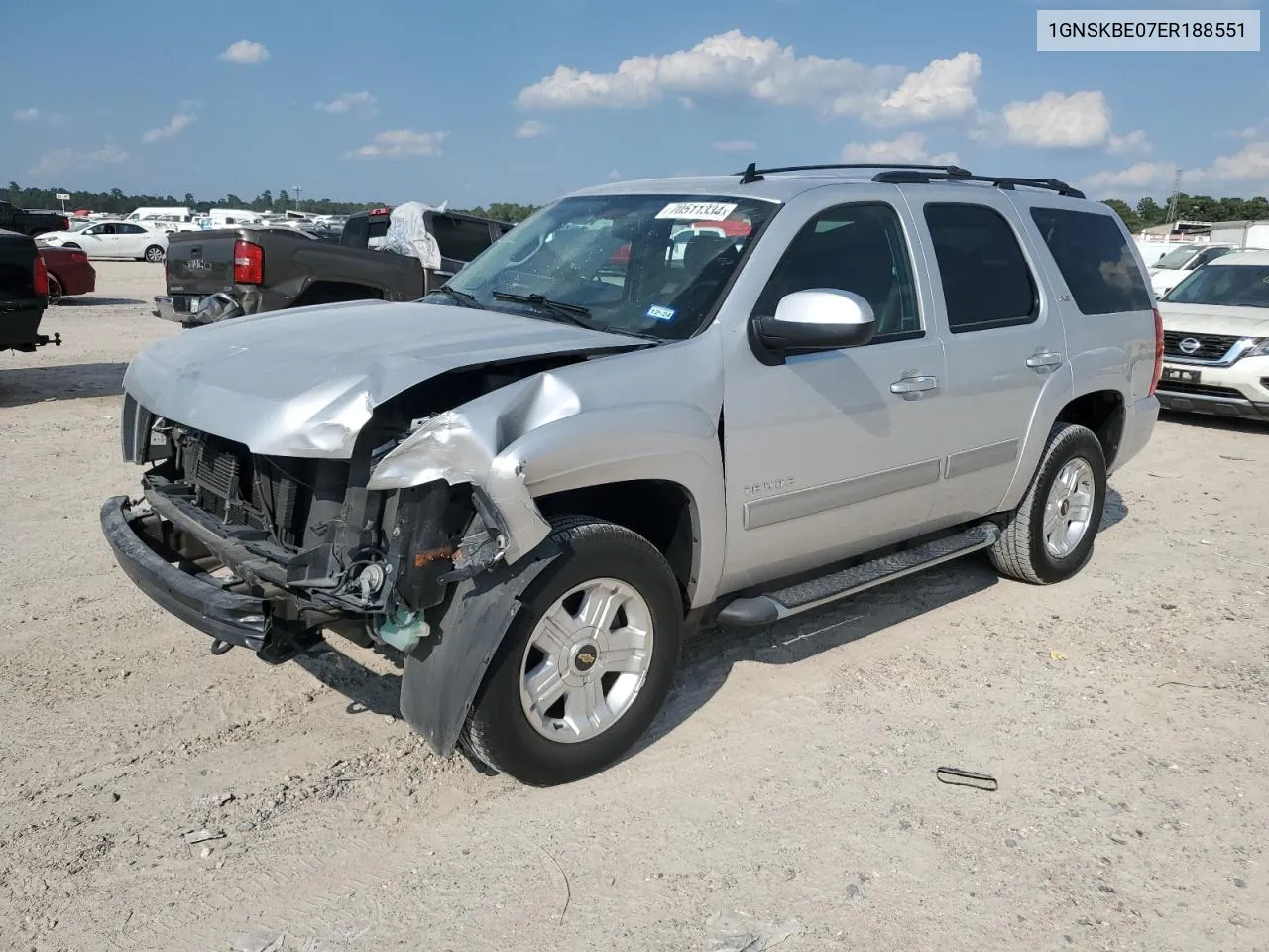 2014 Chevrolet Tahoe K1500 Lt VIN: 1GNSKBE07ER188551 Lot: 70511334