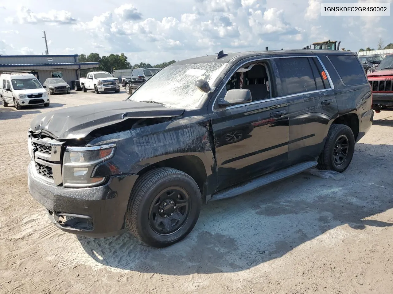 2016 Chevrolet Tahoe Police VIN: 1GNSKDEC2GR450002 Lot: 69375104