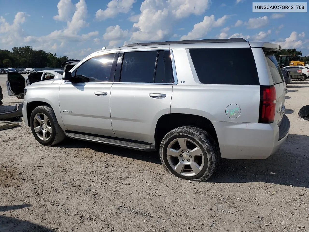 2016 Chevrolet Tahoe C1500 Ls VIN: 1GNSCAKC7GR421708 Lot: 72542524