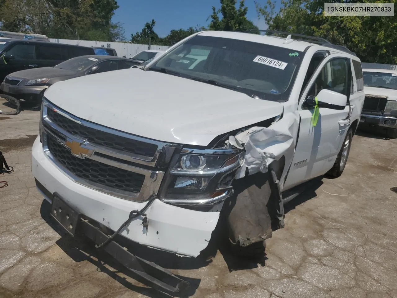 2017 Chevrolet Tahoe K1500 Lt VIN: 1GNSKBKC7HR270833 Lot: 66016124