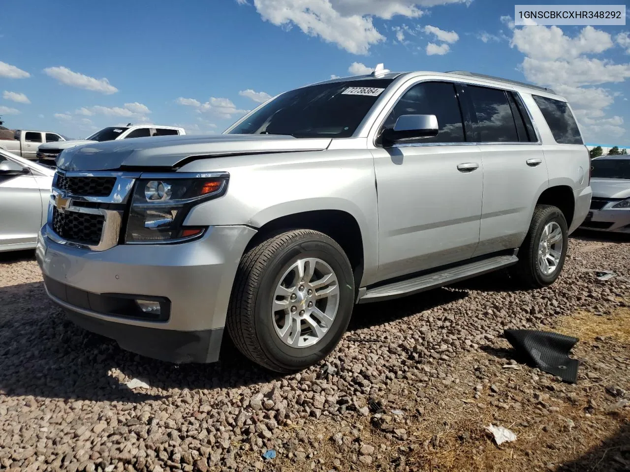 2017 Chevrolet Tahoe C1500 Lt VIN: 1GNSCBKCXHR348292 Lot: 72736364