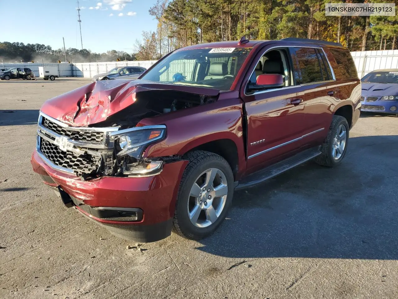 1GNSKBKC7HR219123 2017 Chevrolet Tahoe K1500 Lt
