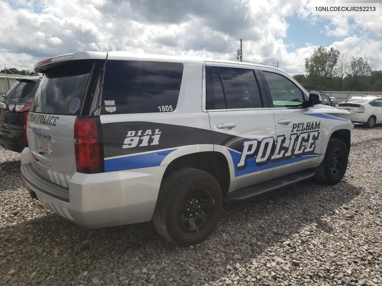 2018 Chevrolet Tahoe Police VIN: 1GNLCDECXJR252213 Lot: 70711004