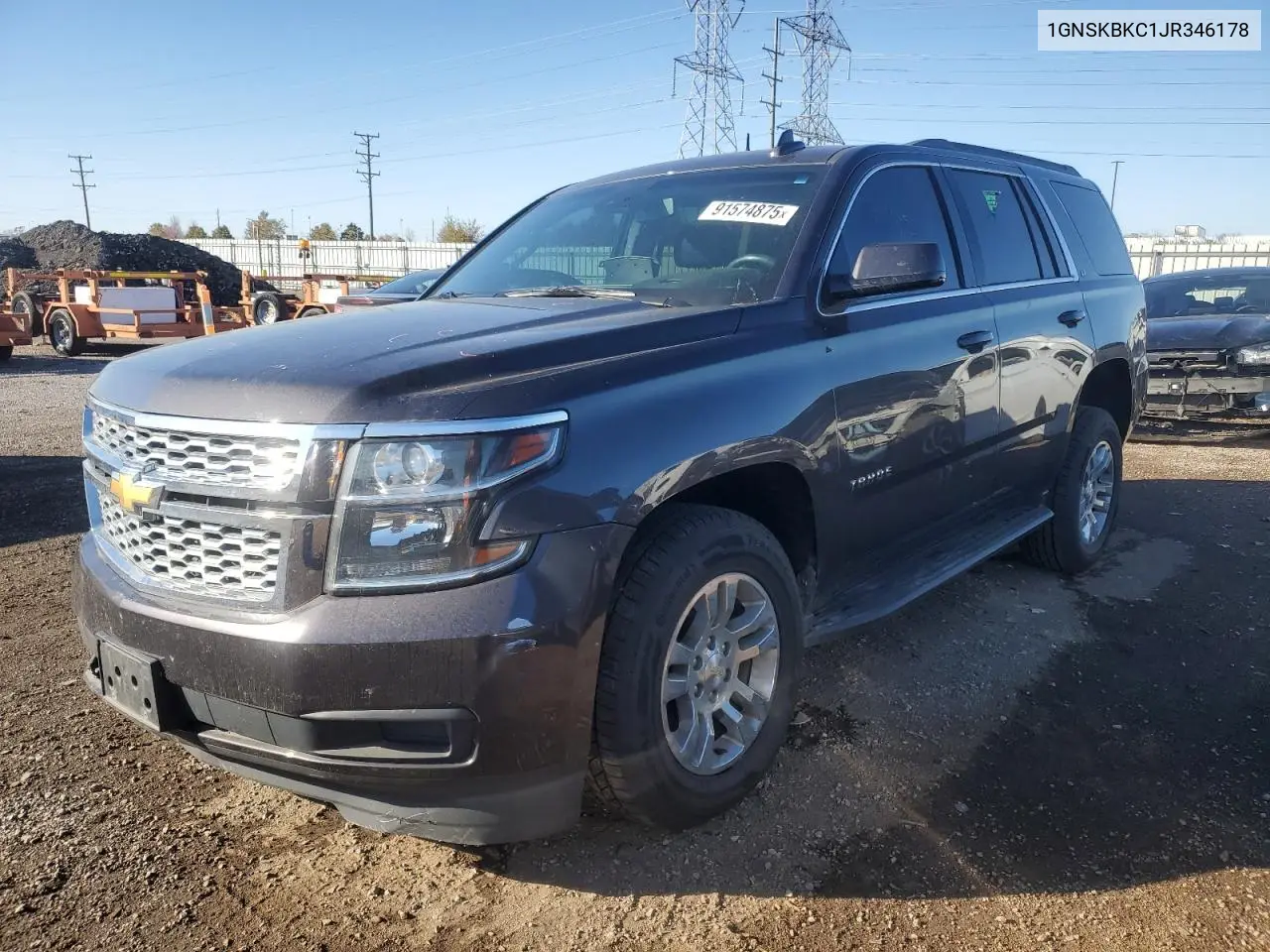 1GNSKBKC1JR346178 2018 Chevrolet Tahoe K1500 Lt