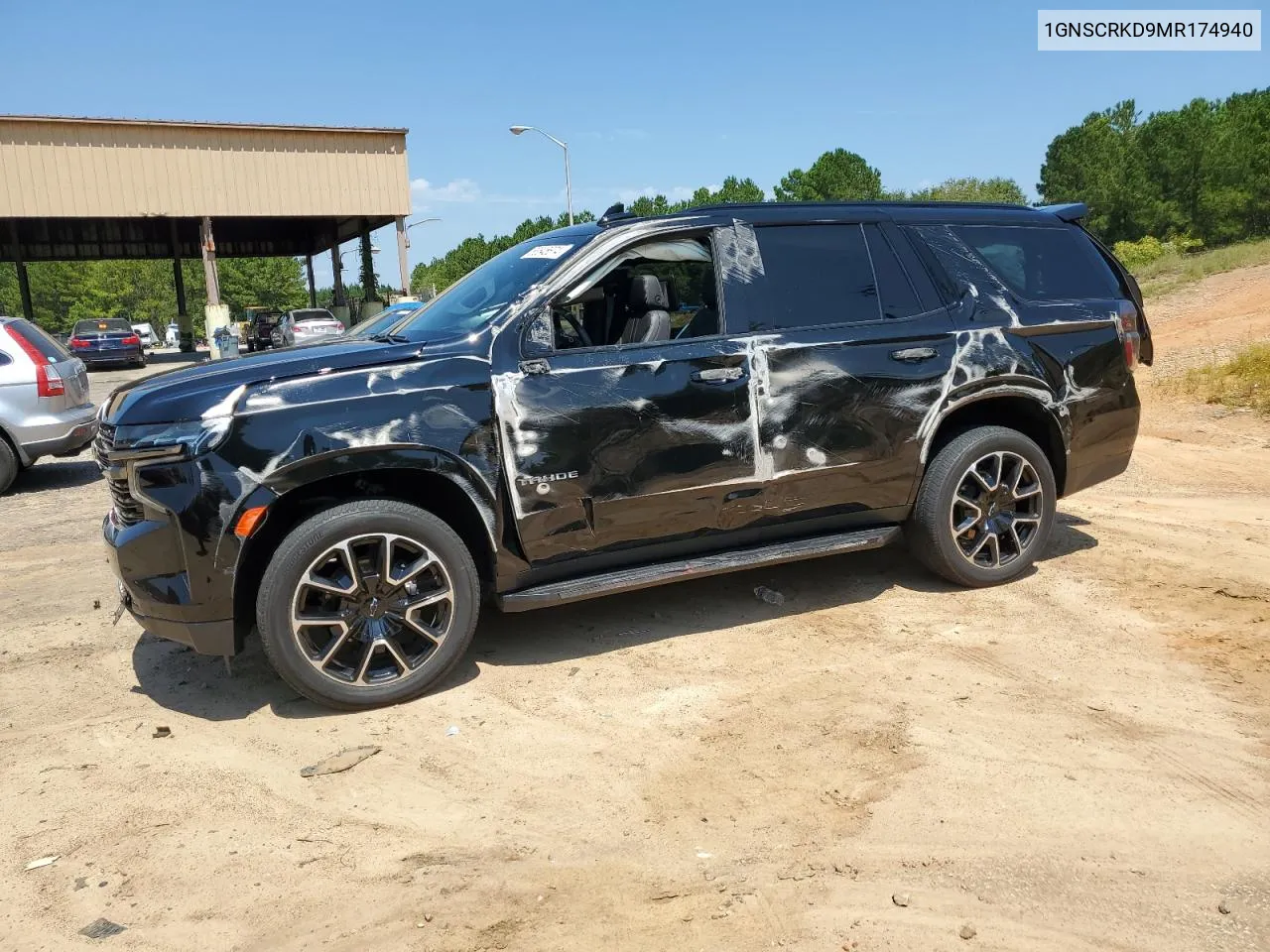 2021 Chevrolet Tahoe C1500 Rst VIN: 1GNSCRKD9MR174940 Lot: 68545674