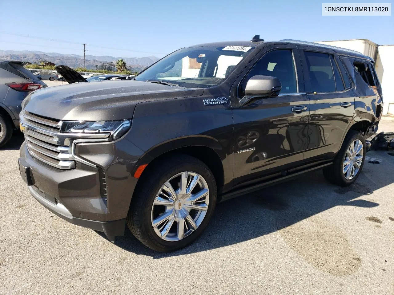 2021 Chevrolet Tahoe C1500 High Country VIN: 1GNSCTKL8MR113020 Lot: 73131364