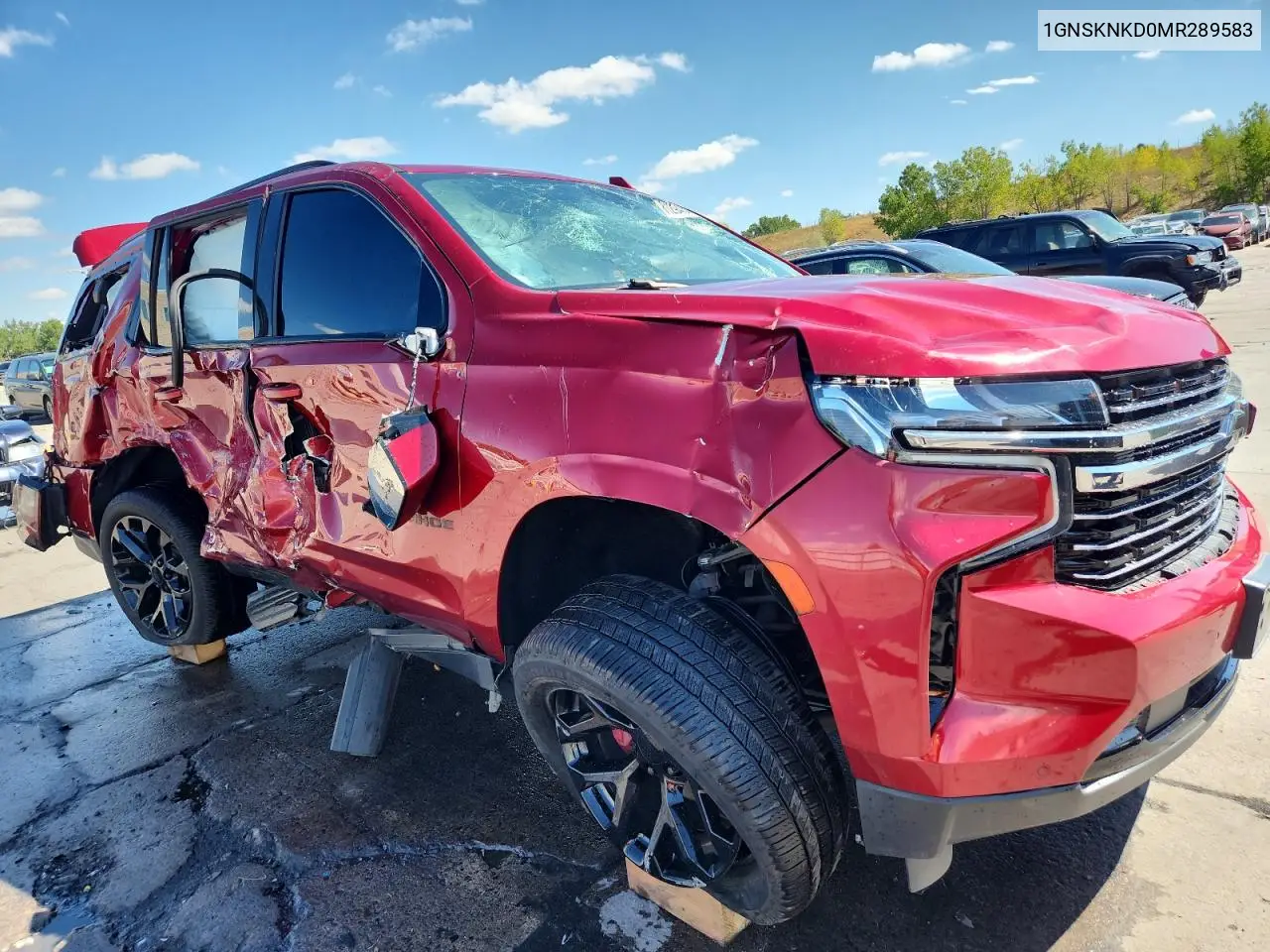 1GNSKNKD0MR289583 2021 Chevrolet Tahoe K1500 Lt
