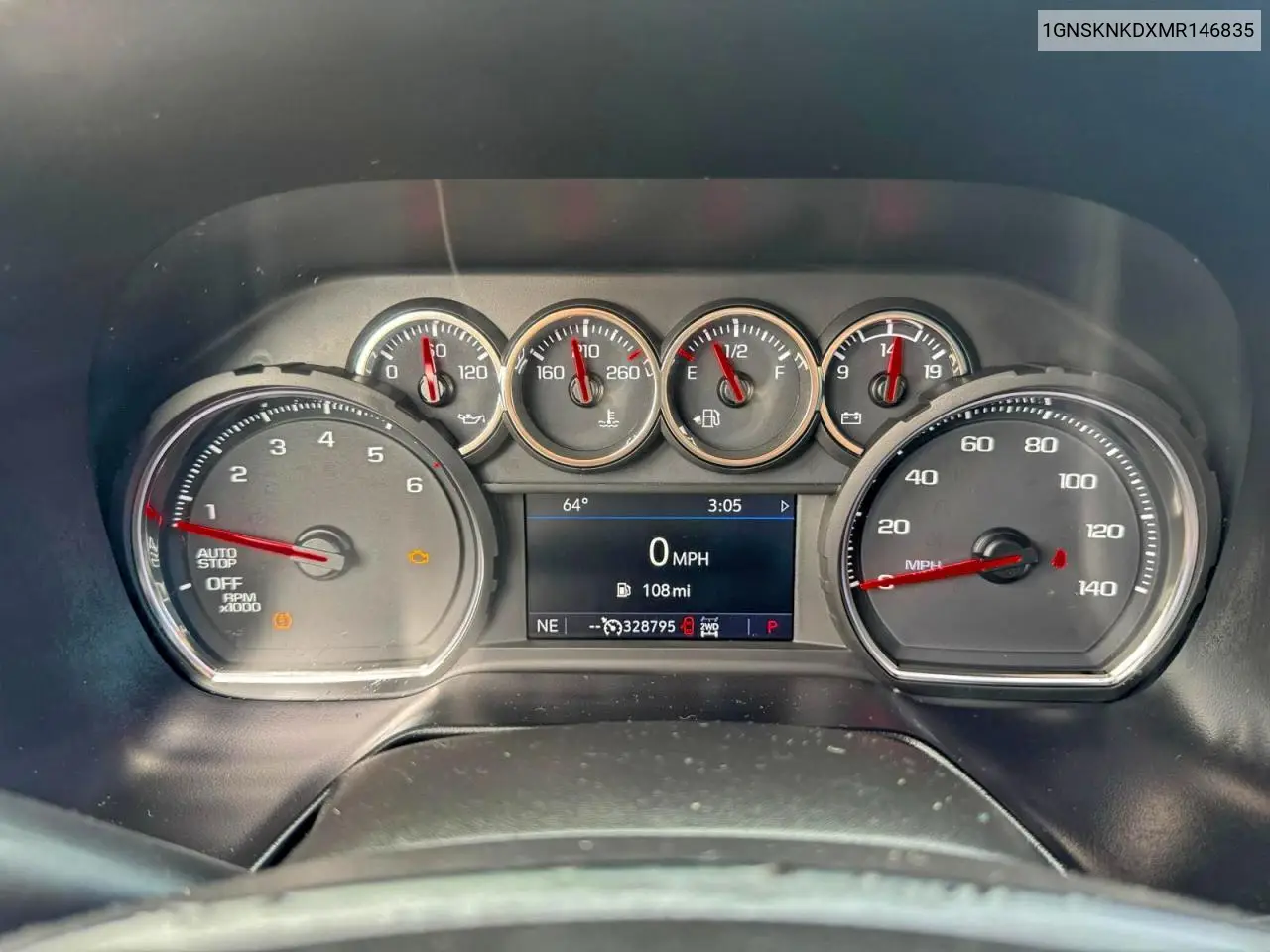 1GNSKNKDXMR146835 2021 Chevrolet Tahoe K1500 Lt