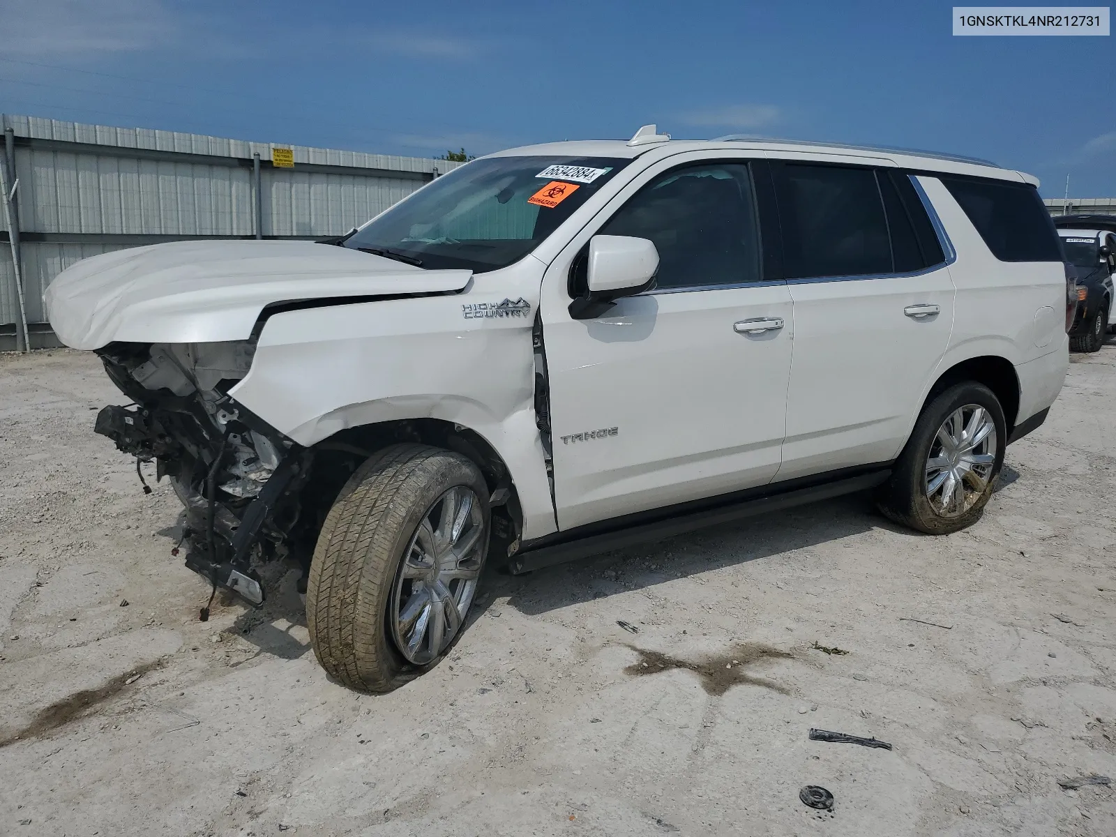 2022 Chevrolet Tahoe K1500 High Country VIN: 1GNSKTKL4NR212731 Lot: 66342884