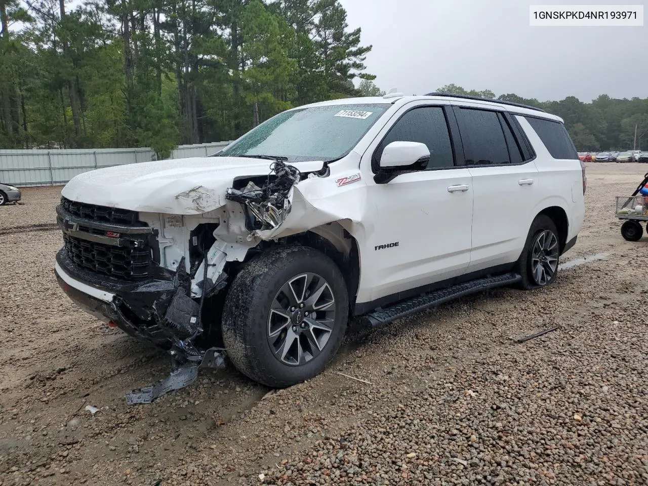 2022 Chevrolet Tahoe K1500 Z71 VIN: 1GNSKPKD4NR193971 Lot: 71153294