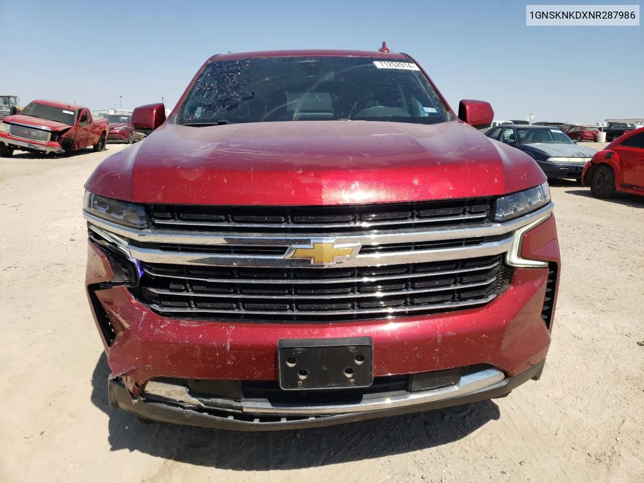 1GNSKNKDXNR287986 2022 Chevrolet Tahoe K1500 Lt