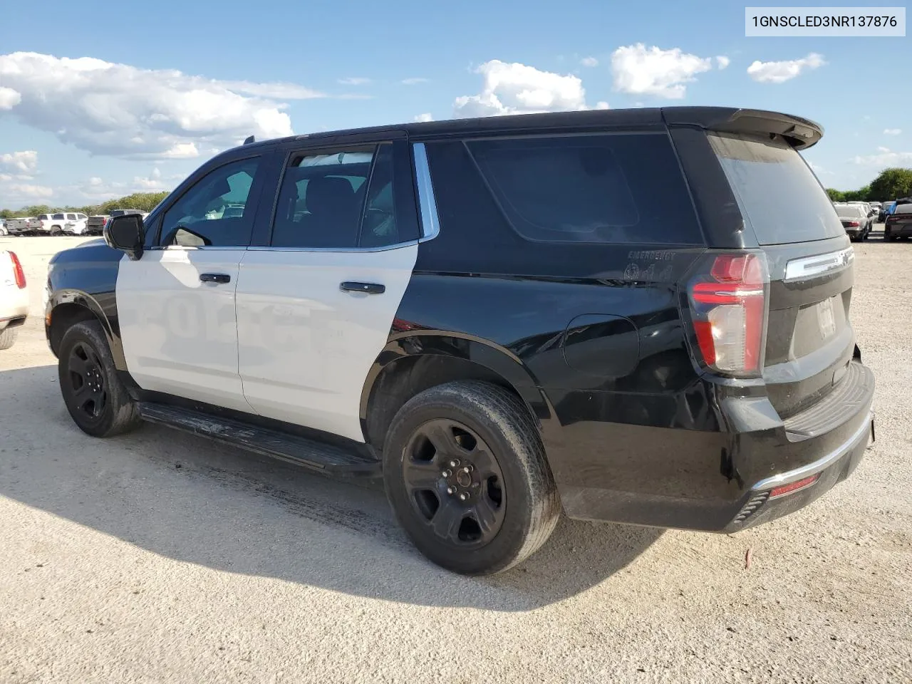 2022 Chevrolet Tahoe C1500 VIN: 1GNSCLED3NR137876 Lot: 72737154