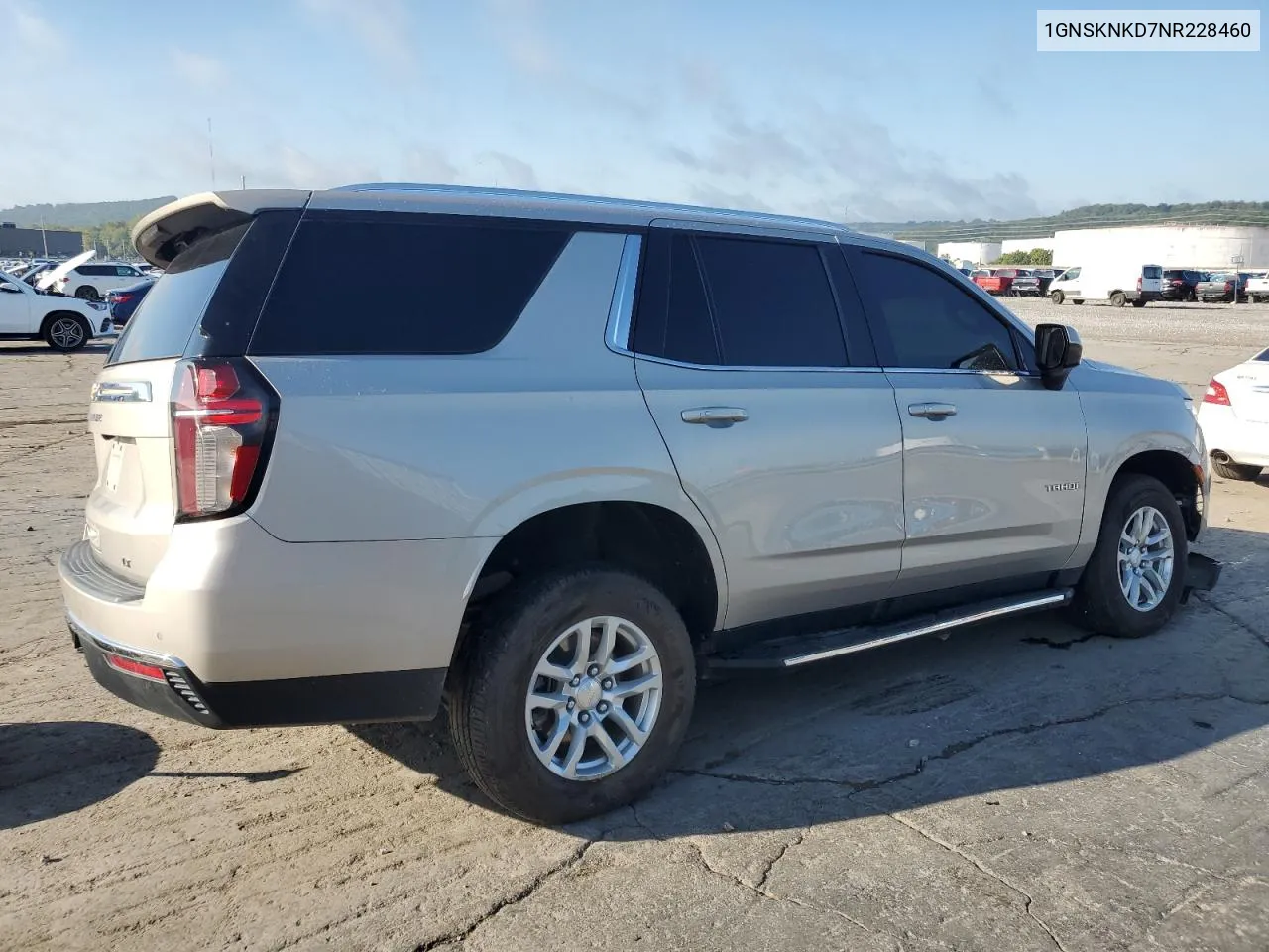 2022 Chevrolet Tahoe K1500 Lt VIN: 1GNSKNKD7NR228460 Lot: 72800654