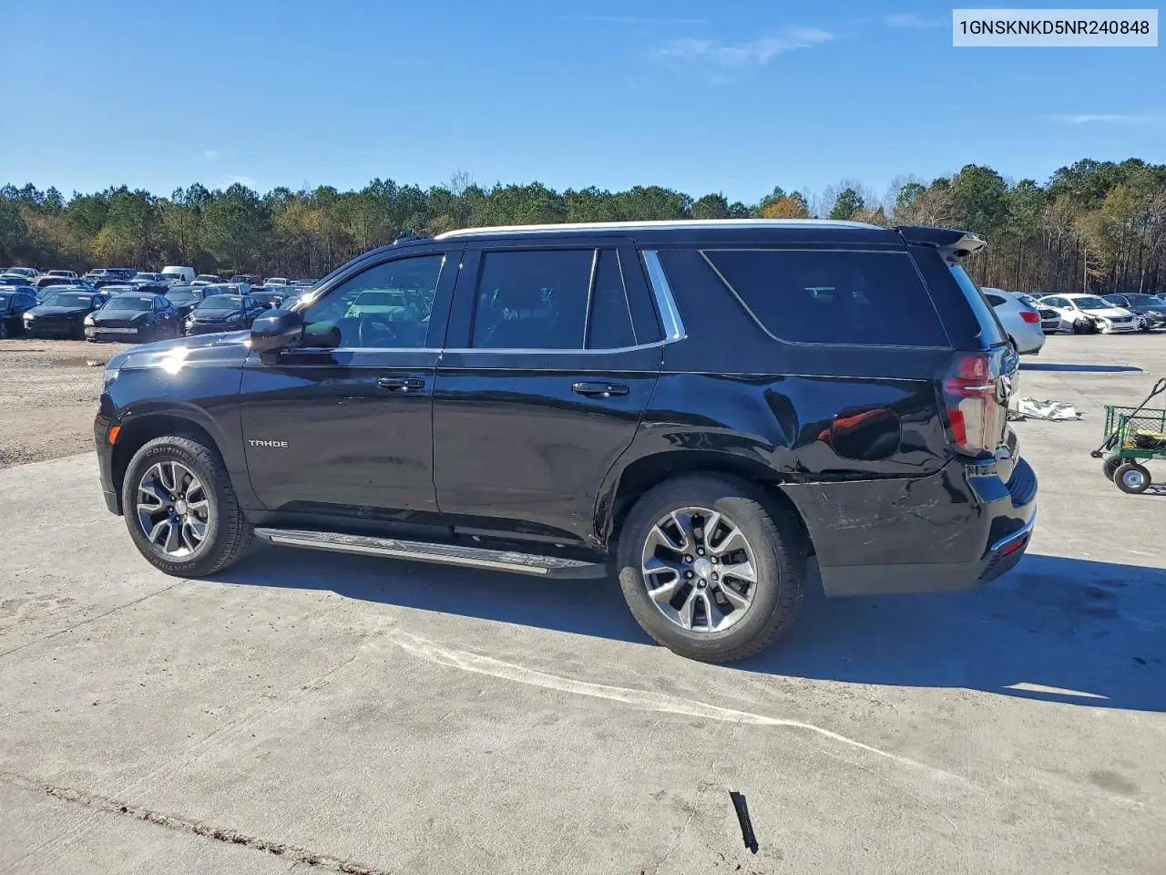 1GNSKNKD5NR240848 2022 Chevrolet Tahoe K1500 Lt