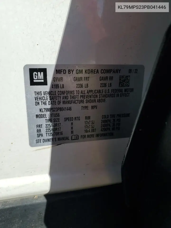 KL79MPS23PB041446 2023 Chevrolet Trailblazer Lt