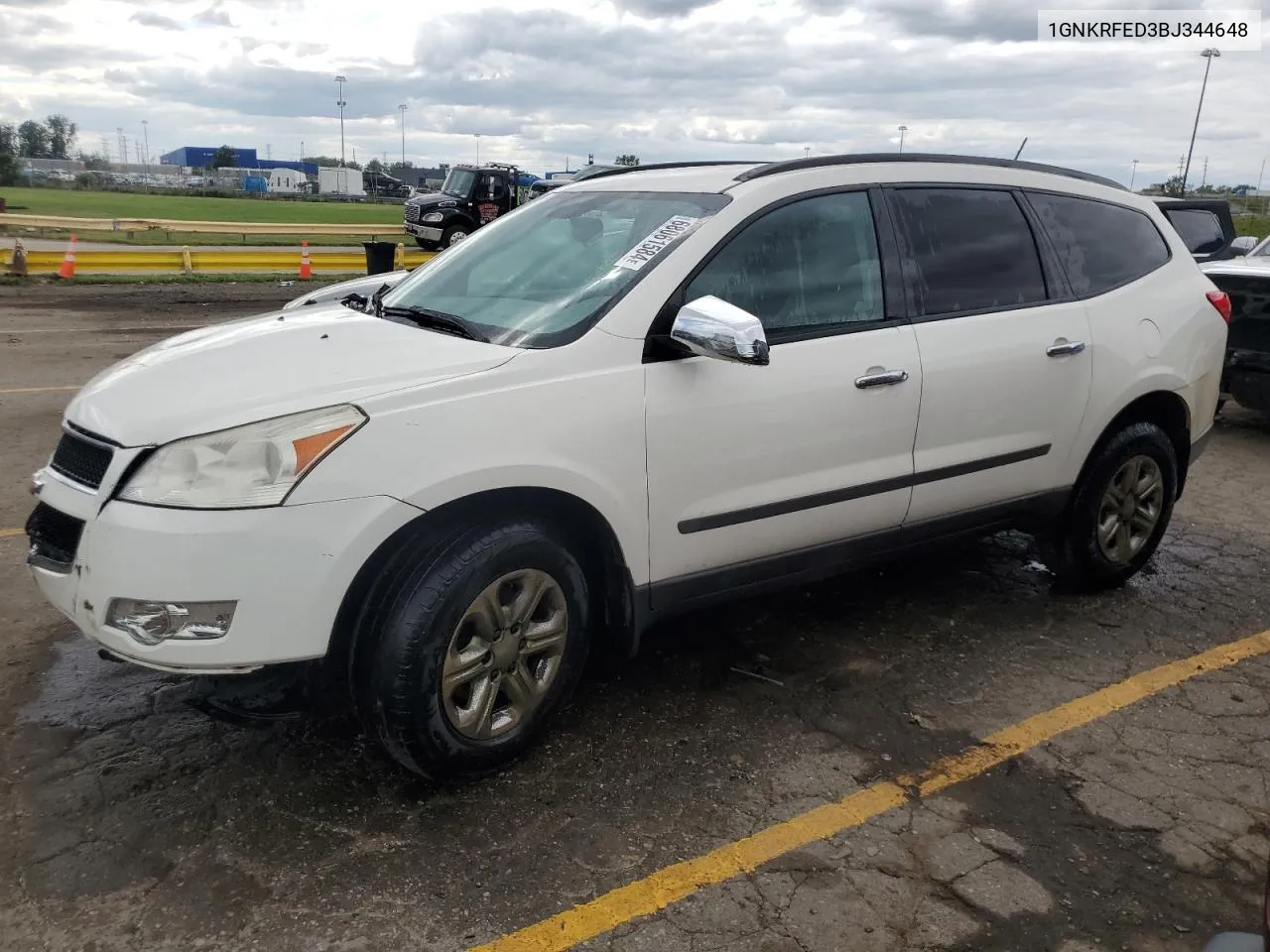 2011 Chevrolet Traverse Ls VIN: 1GNKRFED3BJ344648 Lot: 68061584