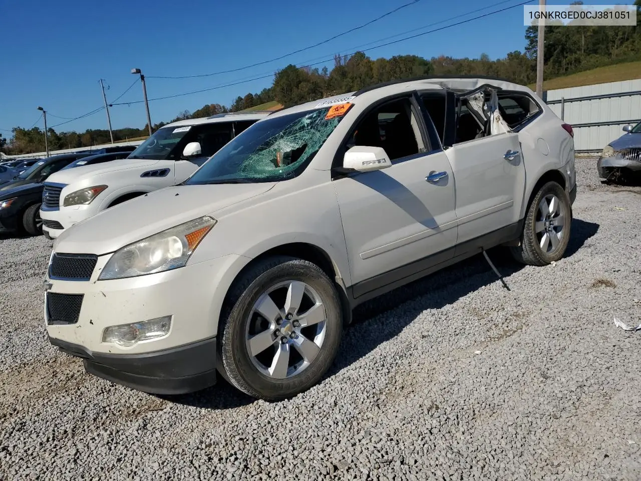 1GNKRGED0CJ381051 2012 Chevrolet Traverse Lt