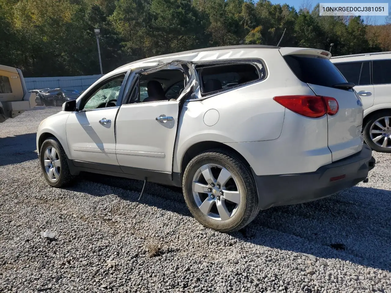 1GNKRGED0CJ381051 2012 Chevrolet Traverse Lt