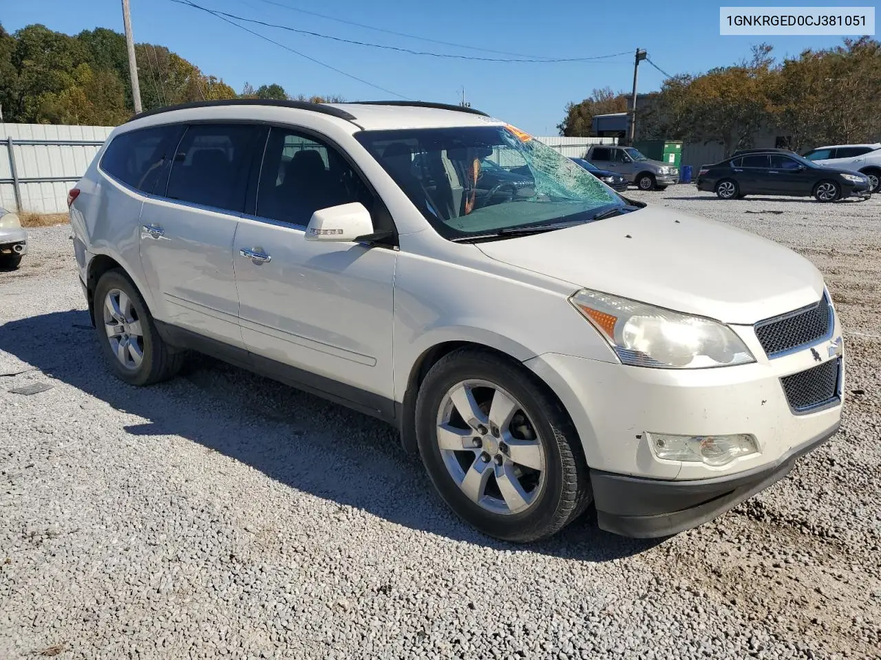 1GNKRGED0CJ381051 2012 Chevrolet Traverse Lt