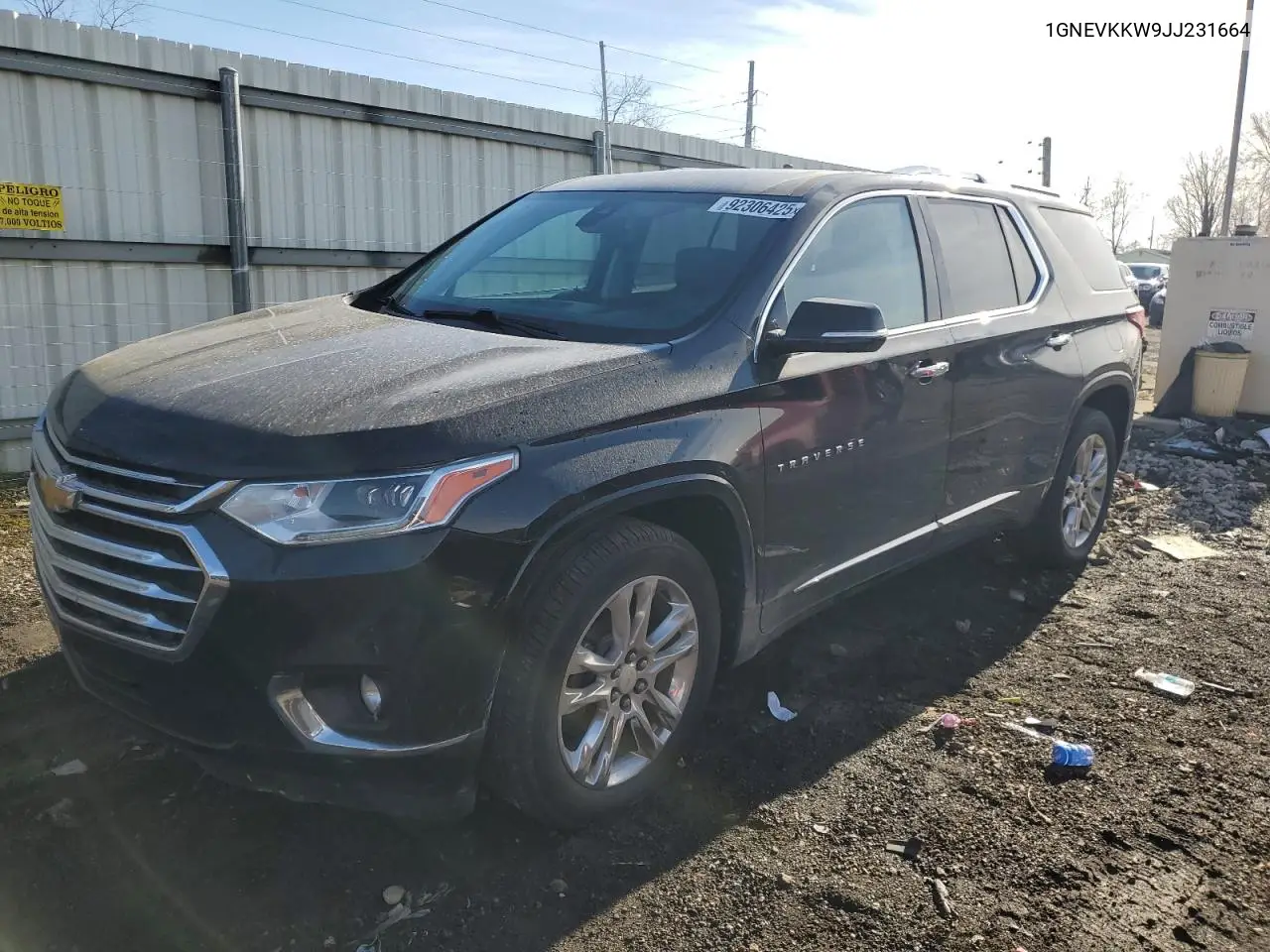1GNEVKKW9JJ231664 2018 Chevrolet Traverse High Country