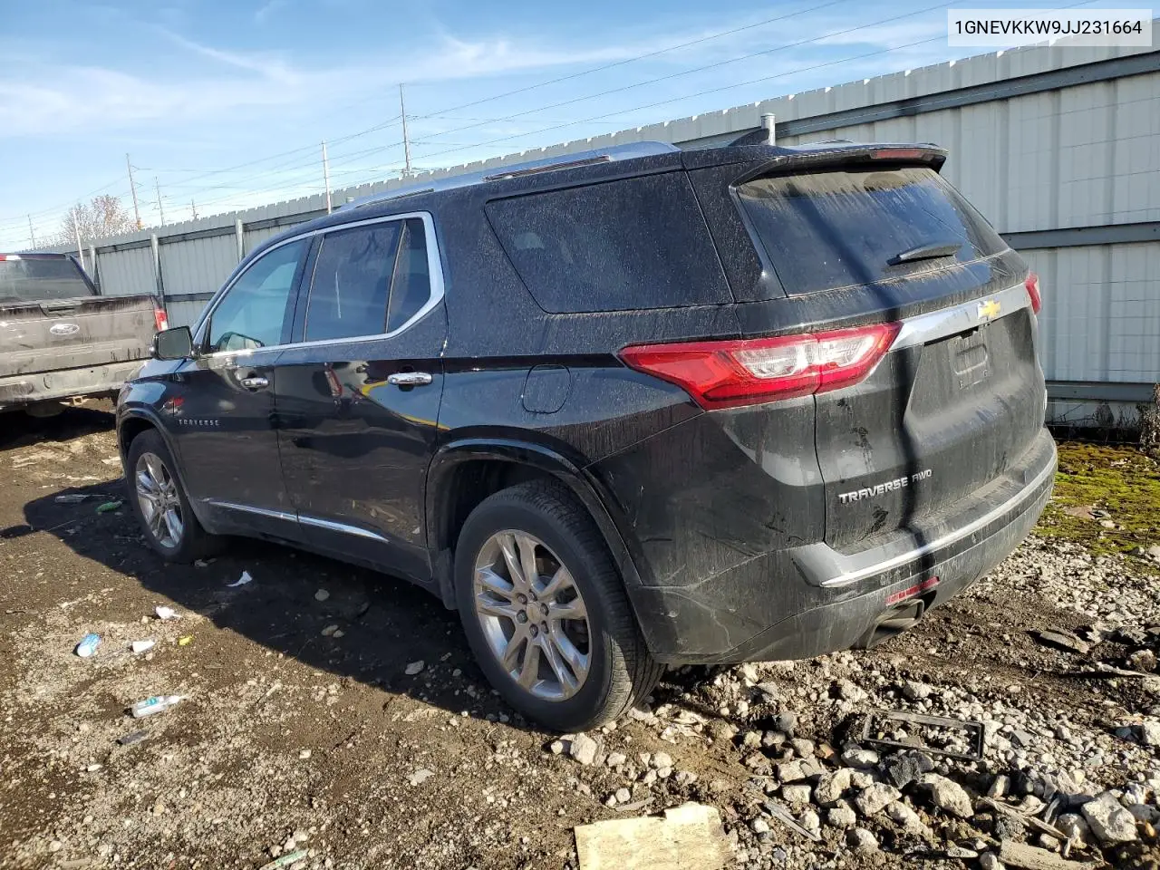 1GNEVKKW9JJ231664 2018 Chevrolet Traverse High Country