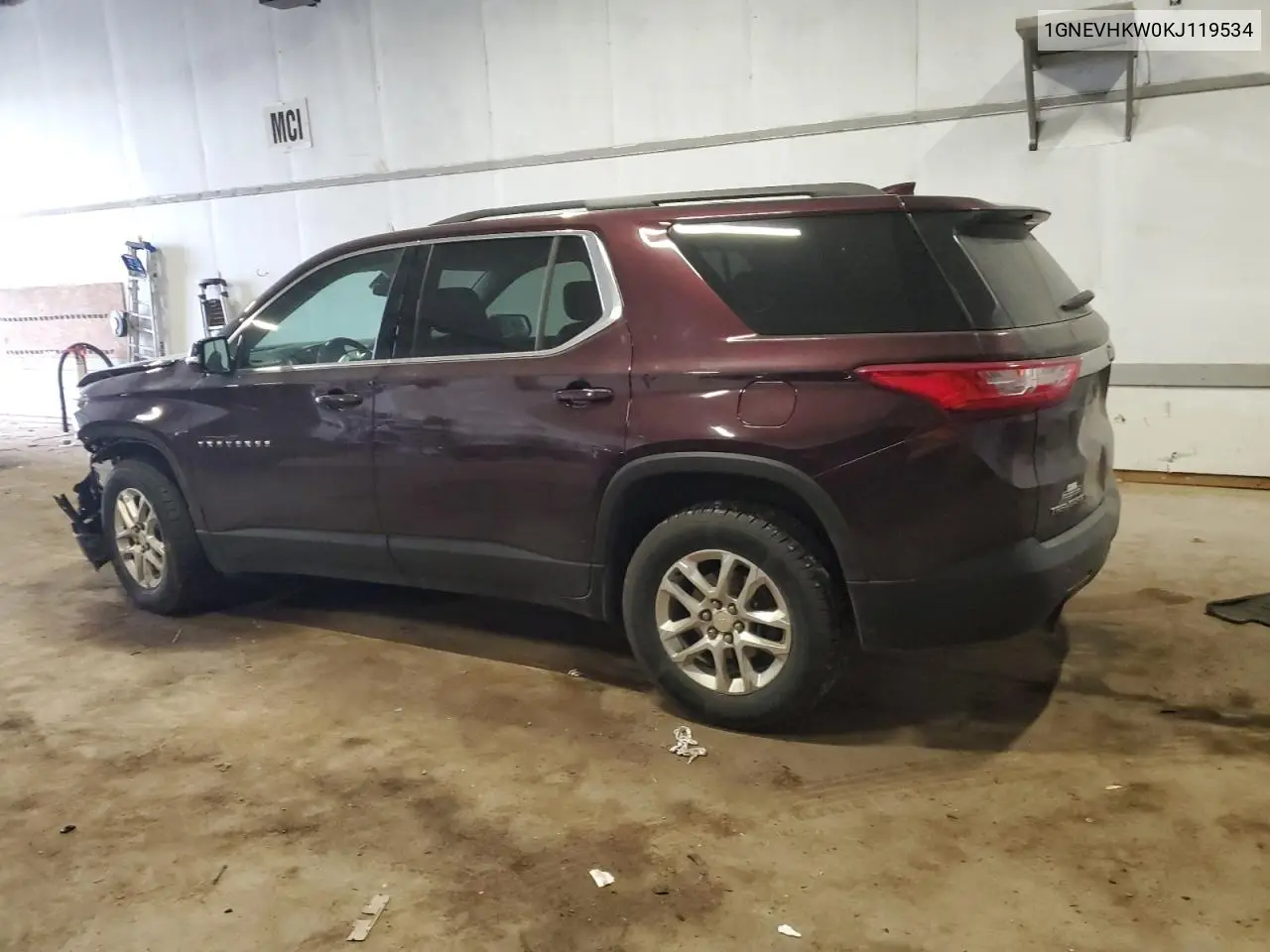 1GNEVHKW0KJ119534 2019 Chevrolet Traverse Lt