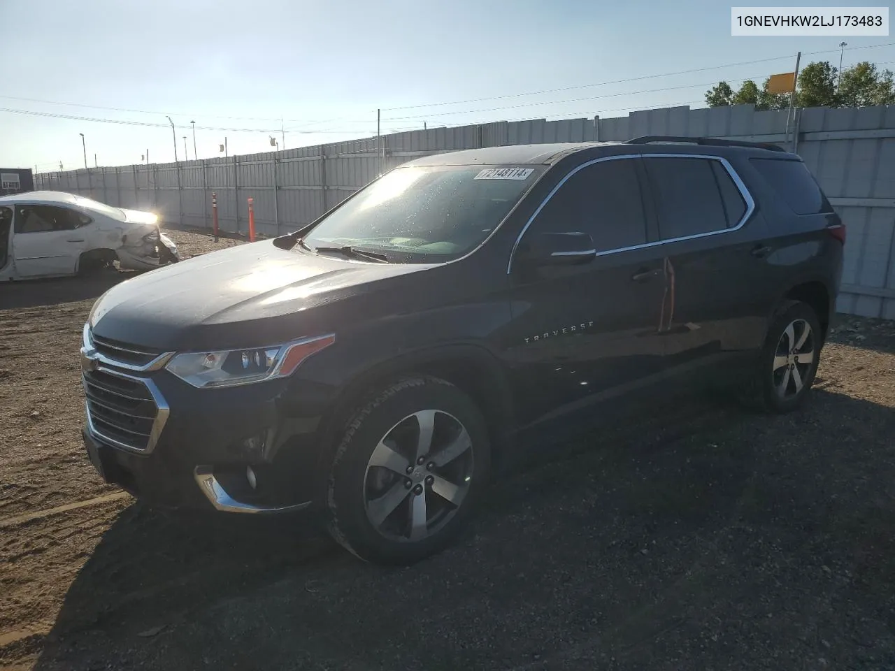 2020 Chevrolet Traverse Lt VIN: 1GNEVHKW2LJ173483 Lot: 72148114