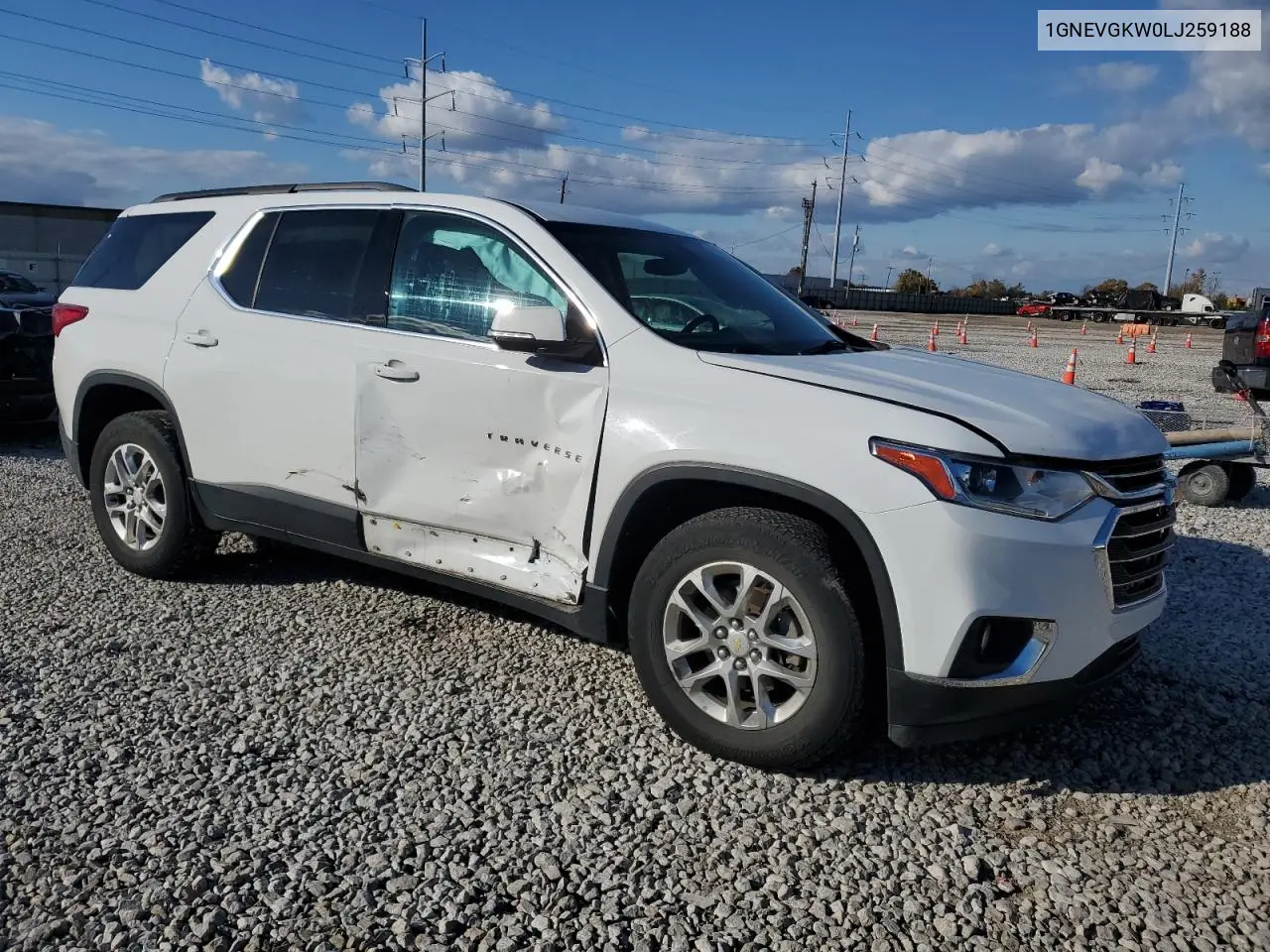 1GNEVGKW0LJ259188 2020 Chevrolet Traverse Lt