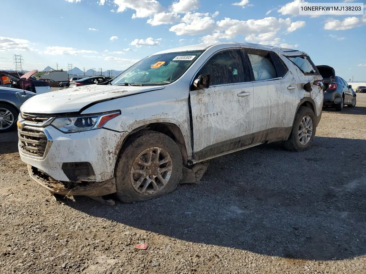 1GNERFKW1MJ138203 2021 Chevrolet Traverse Ls