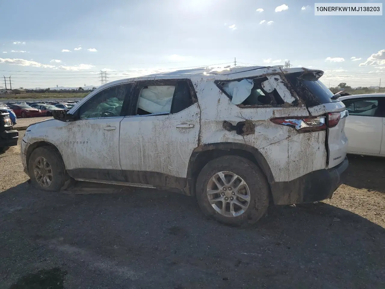 1GNERFKW1MJ138203 2021 Chevrolet Traverse Ls