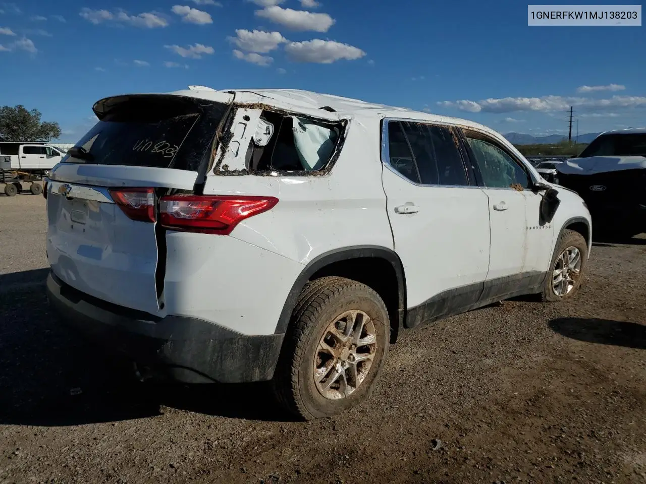 1GNERFKW1MJ138203 2021 Chevrolet Traverse Ls