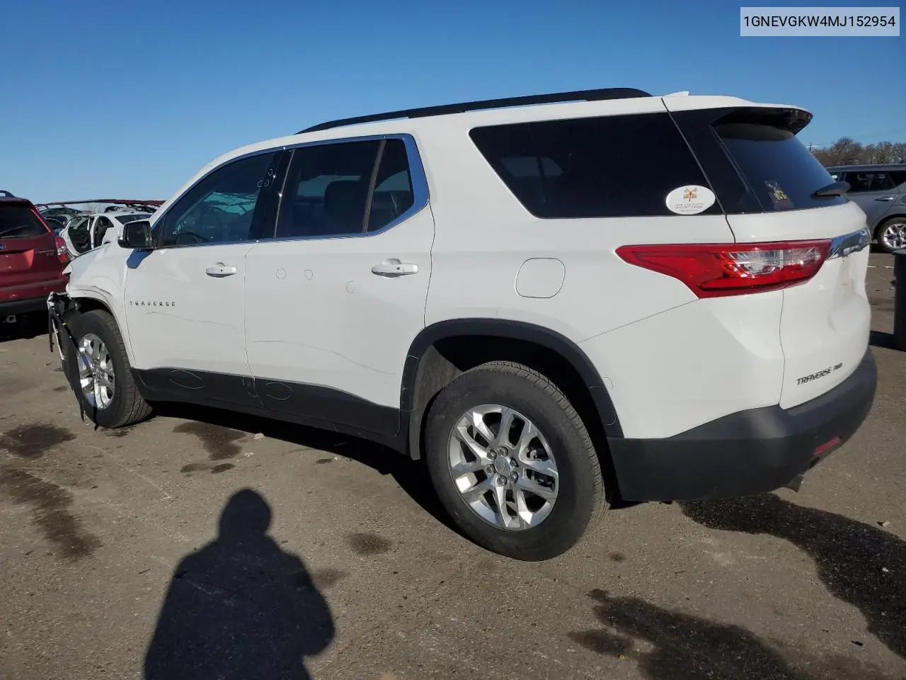 1GNEVGKW4MJ152954 2021 Chevrolet Traverse Lt