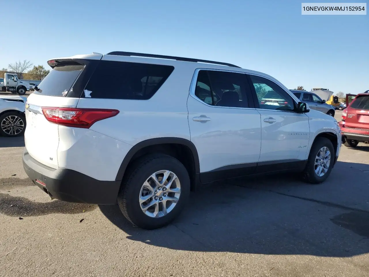 1GNEVGKW4MJ152954 2021 Chevrolet Traverse Lt