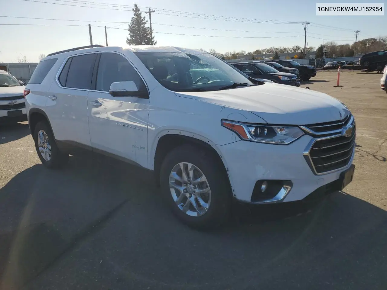 1GNEVGKW4MJ152954 2021 Chevrolet Traverse Lt