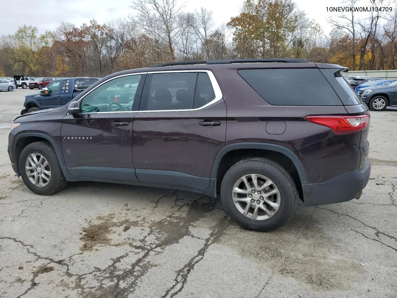 1GNEVGKW0MJ134709 2021 Chevrolet Traverse Lt