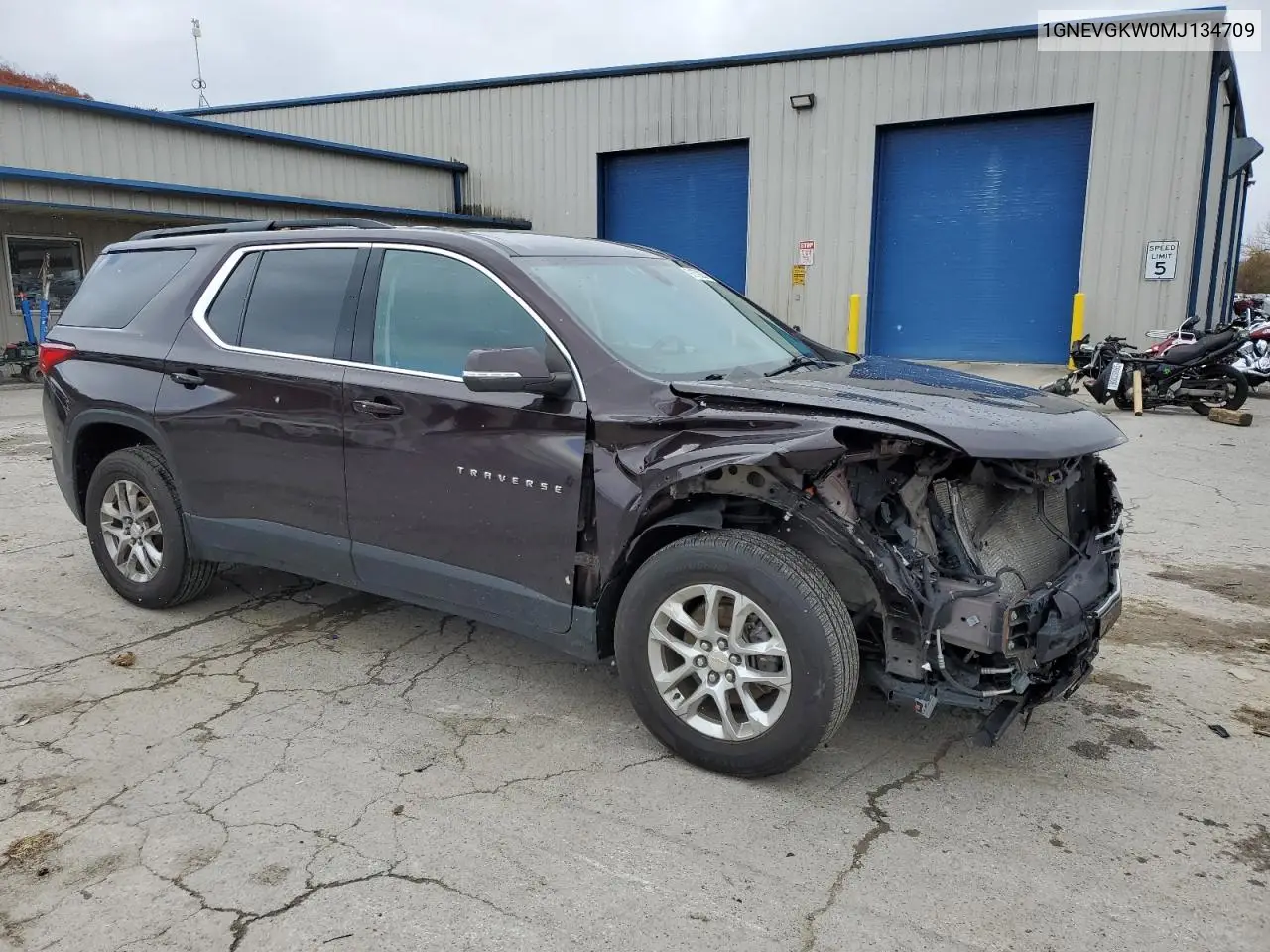 1GNEVGKW0MJ134709 2021 Chevrolet Traverse Lt