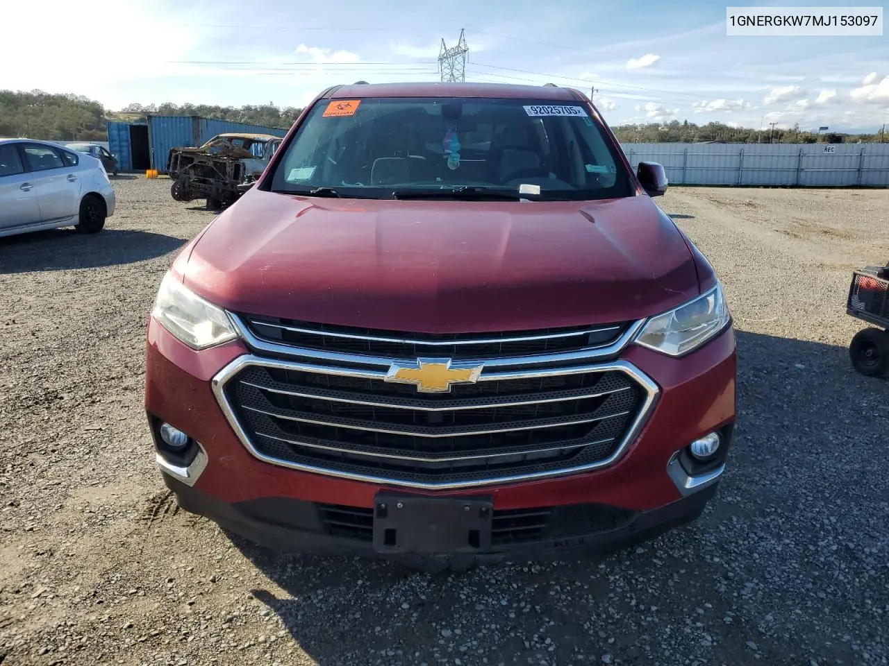 1GNERGKW7MJ153097 2021 Chevrolet Traverse Lt